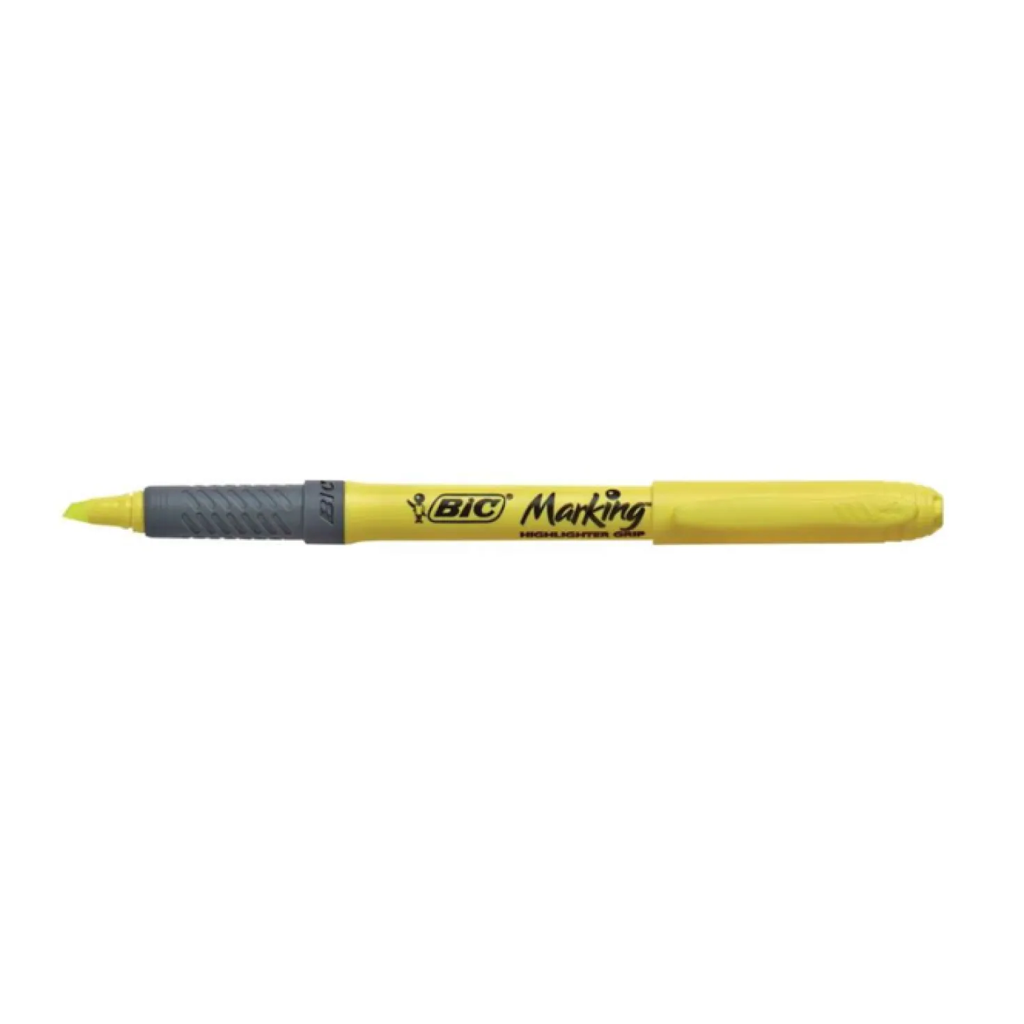 Överstrykningspenna Bic Highlighter Grip, gul, 1,6-3,4 mm