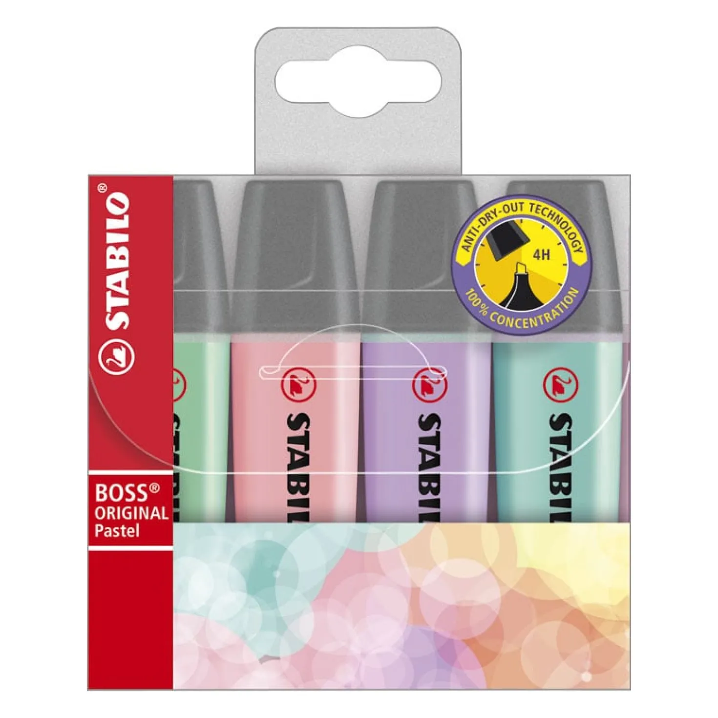 Överstrykningspenna Stabilo Boss Pastell, 4-set, blandade färger