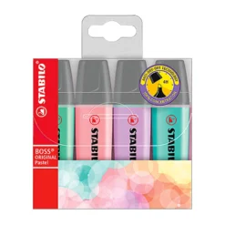 Överstrykningspenna Stabilo Boss Pastell, 4-set, blandade färger