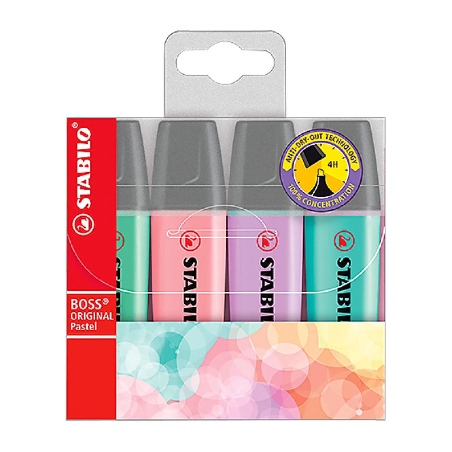 Överstrykningspenna Stabilo Boss Pastell, 4-set, blandade färger