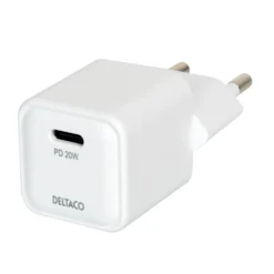 Väggladdare Deltaco USB-C Mini, Power Delivery 20W