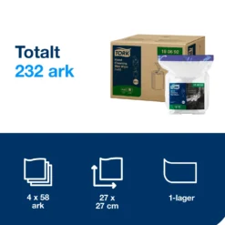 Våtdukar Tork Handrengöring Refill, parfymfri, 4x