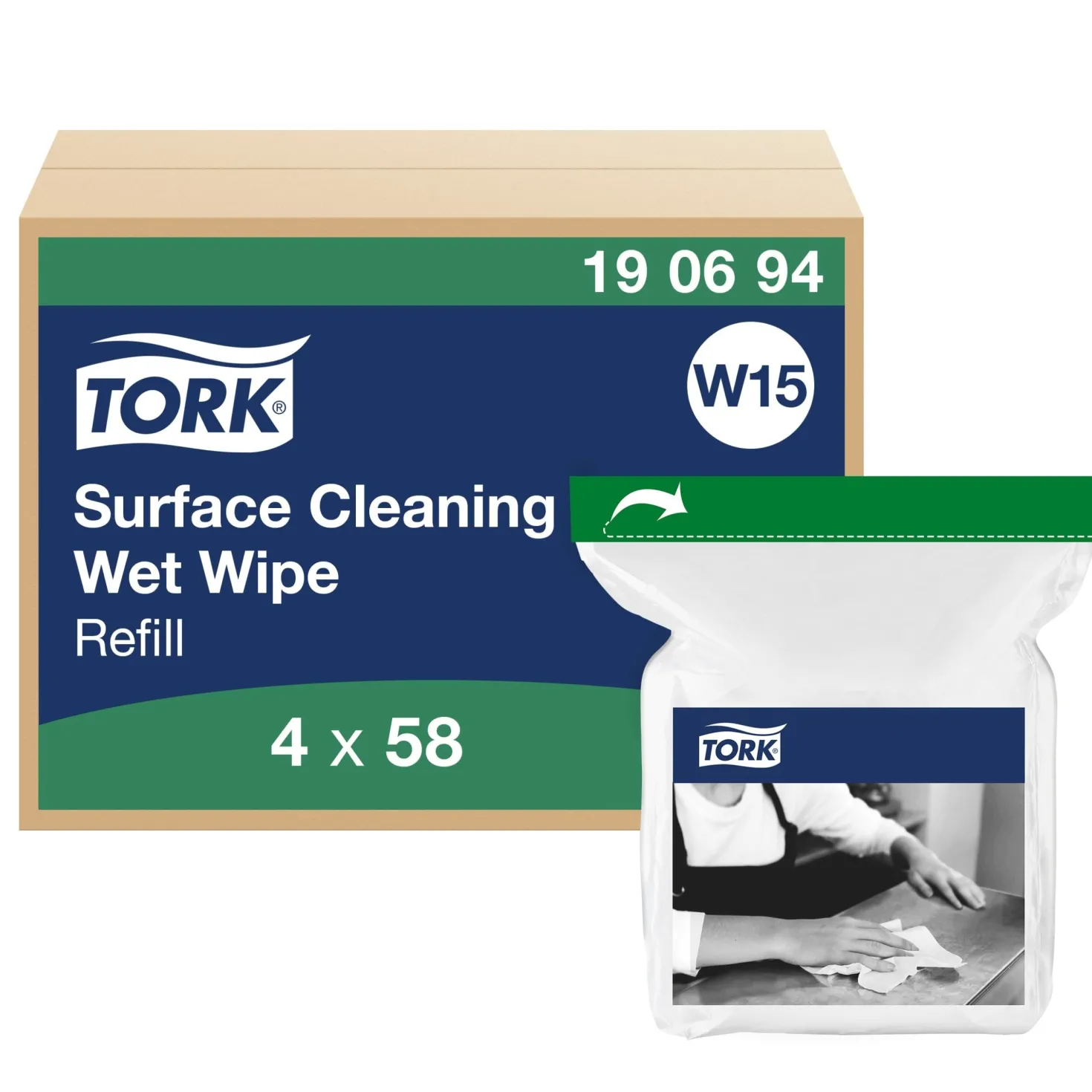 Våtdukar Tork Premium Ytrengöring Refill, 4x