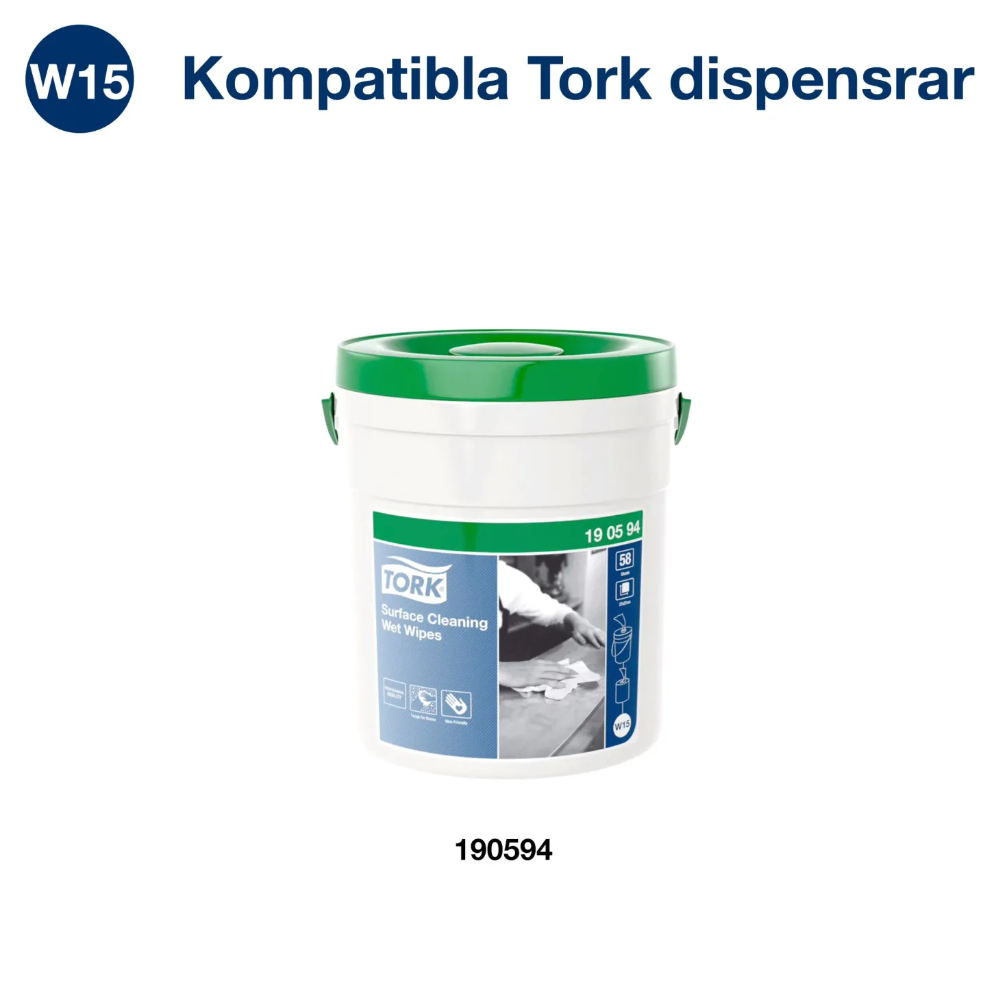 Våtdukar Tork Premium Ytrengöring Refill, 4x