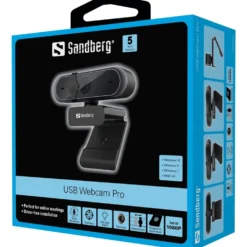 Webbkamera Sandberg USB Webcam Pro, Full HD 1080p, 5 MP, stereo