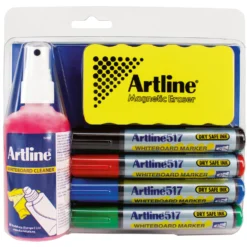 Whiteboardkit Artline EK-517CLEANINGKIT, 4 pennor, magnetsudd, 135 ml