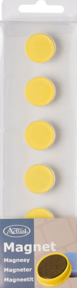 Whiteboardmagnet Actual 20 mm, gul, 6 st