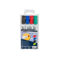 Whiteboardpenna Actual snedskuren spets, 4-set, blandade färger