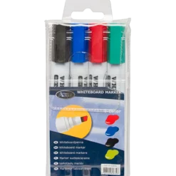 Whiteboardpenna Actual snedskuren spets, 4-set, blandade färger