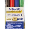 Whiteboardpenna Artline 519, snedskuren spets, 4-pack