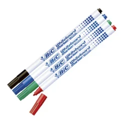 Whiteboardpenna Bic Velleda 4-set, svart röd blå grön, 1,2 mm