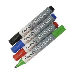 Whiteboardpenna Friendly 4-set, 1,5-3 mm, blandade färger