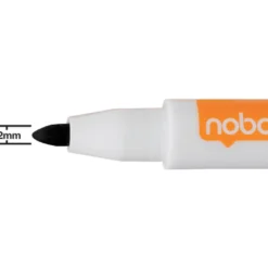 Whiteboardpenna Nobo Dry-Erase med sudd, svart, tunn spets