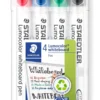 Whiteboardpenna Staedtler Lumocolor 4-set, 1-2 mm, blandade färger
