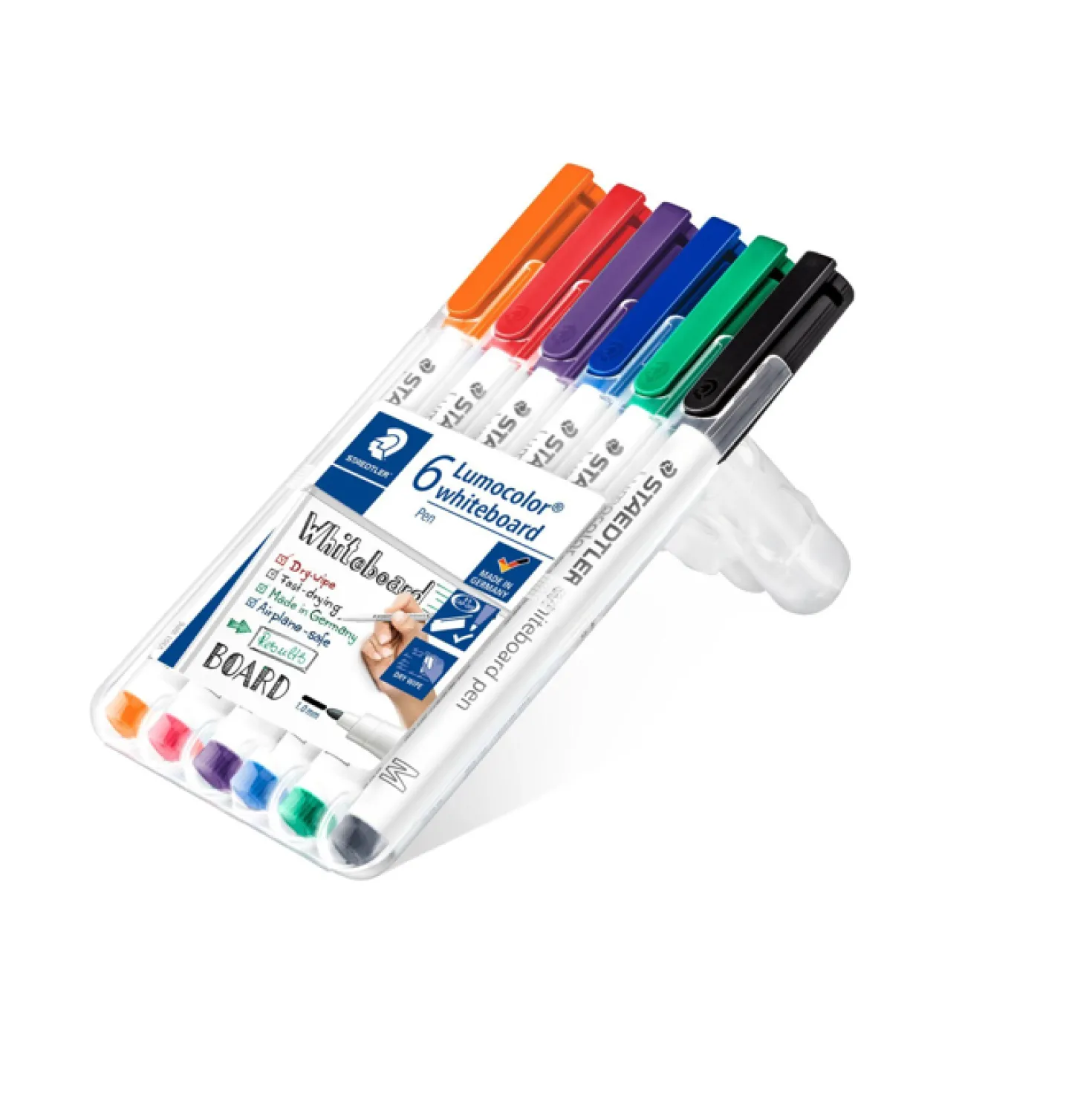 Whiteboardpenna Staedtler Lumocolor 6-set, blandade färger, 2 mm